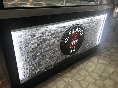 Tenteli Çorba Pilav Arabası, Ledli Kabartma Taşlı - 3
