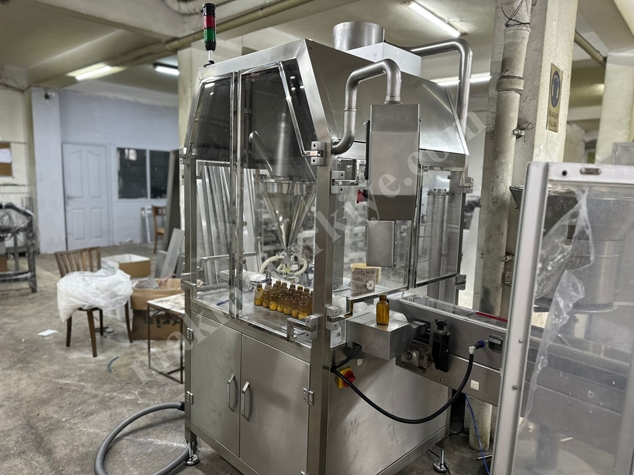 Toz Dolum Ve Şişe Kapak Kapatma Makinası