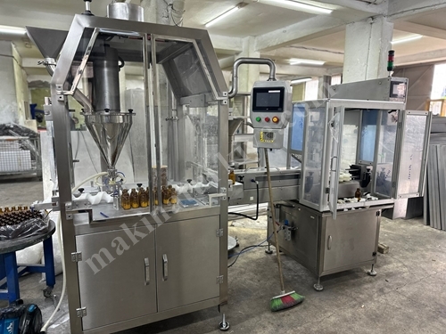 Toz Dolum Ve Şişe Kapak Kapatma Makinası