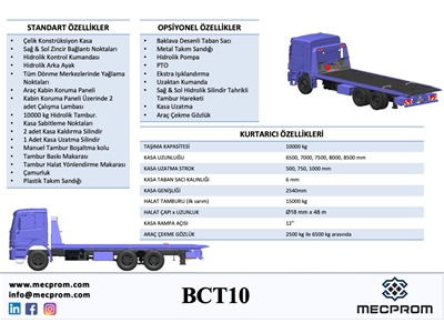 10 Ton Kayar Kasa Araç Kurtarma Oto Çekici - 1
