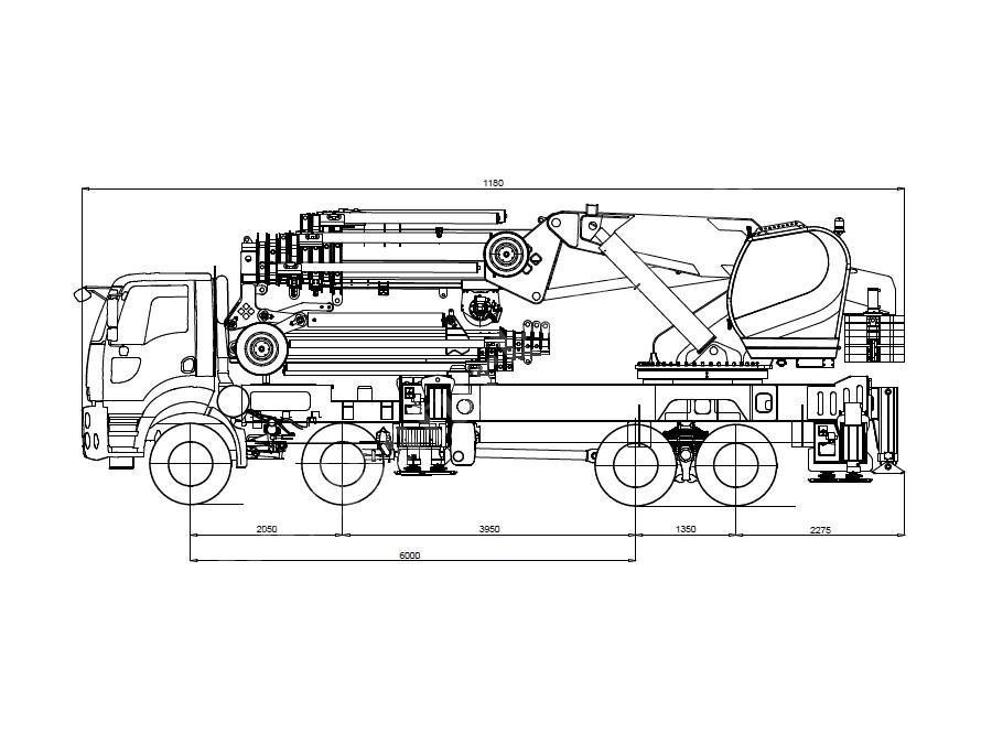 MP225 EL7+L5 Katlanır Bomlu Mobil Vinç
