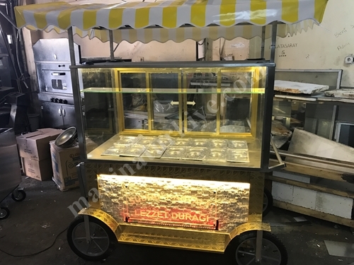 Yellow Hair Gold Breakfast Pastry Cart Rice Cart