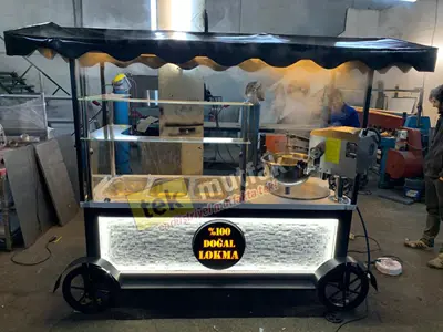 Chariot et étal de vente ambulant pour Lokma-Tulumba (Beignets turcs)