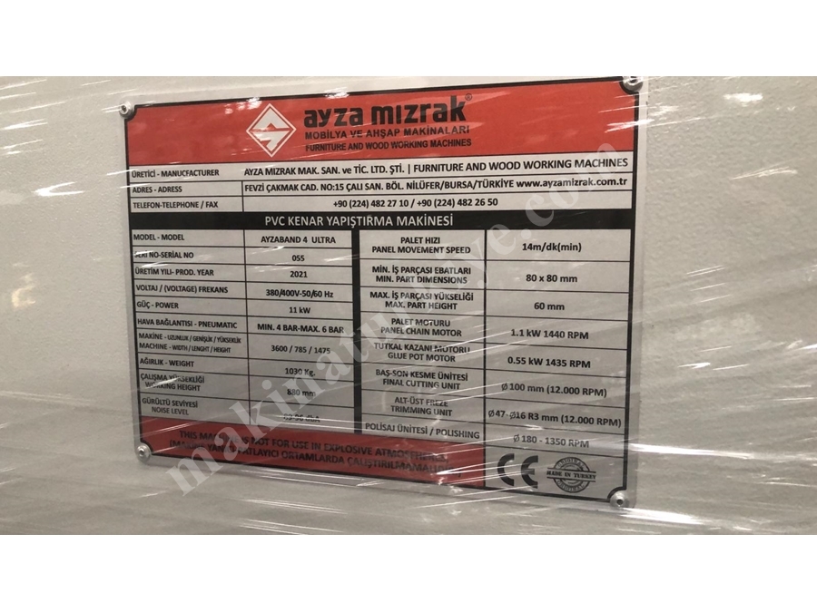Ayzabant 4 Üniteli Ultra Kenar Bantlama Makinası 