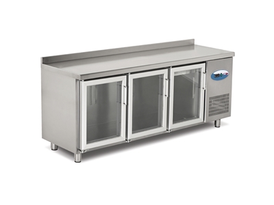 Réfrigérateur à glace encastrable à 2 portes en verre 700 litres - 0