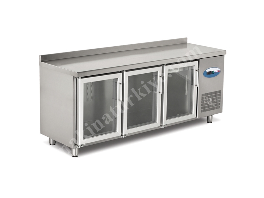 Réfrigérateur à glace encastrable à 2 portes en verre 700 litres