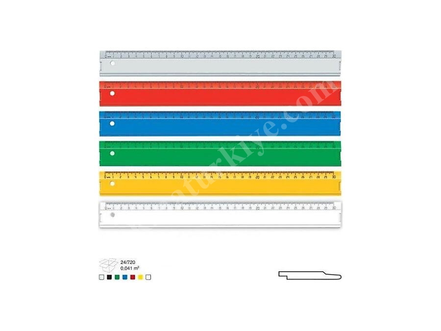30 Cm 005 Renkli Plastik Cetvel