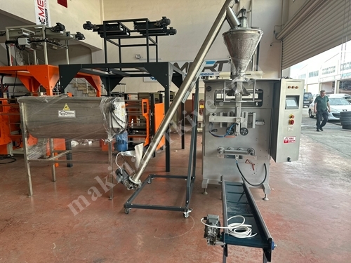 Vidalı dikey dolum un paketleme 
