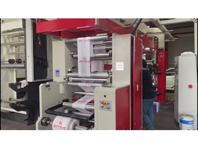 80 cm 4 Renk Stack Tipi Flexo Baskı Makinası - 0