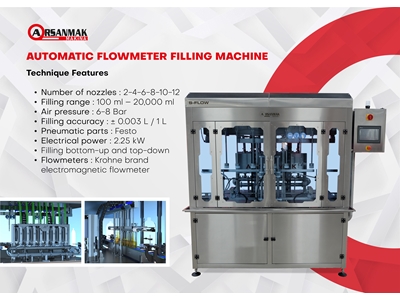 2-12 Adet Nozul 500-7000ml Flowmetreli Sıvı Dolum Makinası - 4