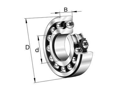 Roulement à billes oscillant à double rangée de 100x46 mm - 0