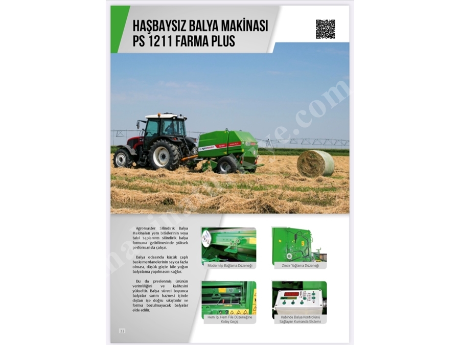 PS-1211 Farma Plus Haşbaysız Rulo Balya Makinası