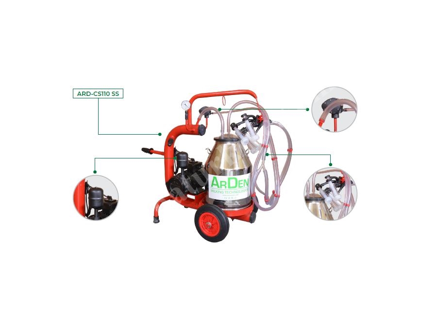 30 L Chrom Eimer Einzelne Schafs-Melkmaschine