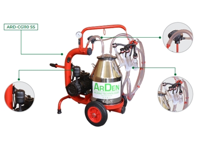 30 L Chrom Eimer Einzelne Ziegen-Melkmaschine - 0