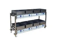 4+4 Stainless Cream Production Trolley