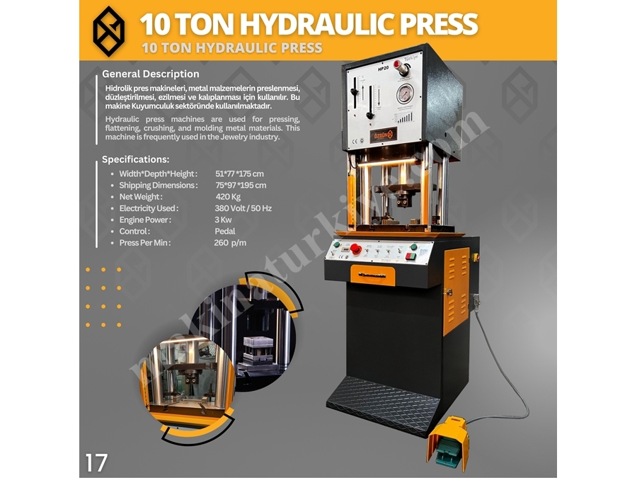 10 Ton Maden Hydraulic Press 