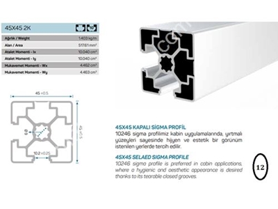 45x45 Kapalı Sigma Profil - 0