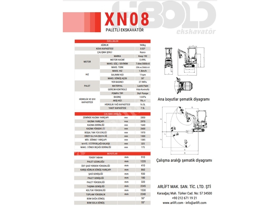 XN-08 Mini Ekskavatör 