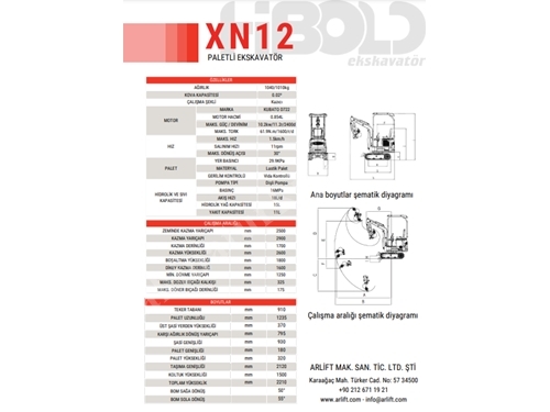 Hıbold Xn12 Mini Ekskavatör Bahçe Tipi