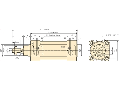 Sq Series Magnetic Pad Standard Hydraulic Cylinder - 0