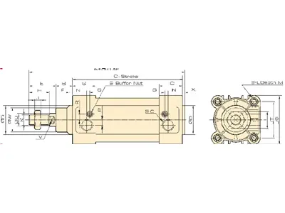 Sq Series Magnetic Pad Standard Hydraulic Cylinder