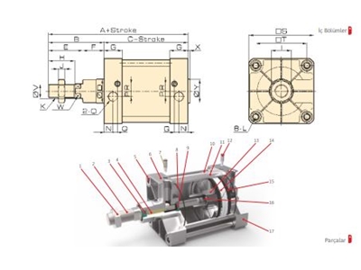 Sq Series Large Magnetic Pad Standard Hydraulic Cylinder - 0