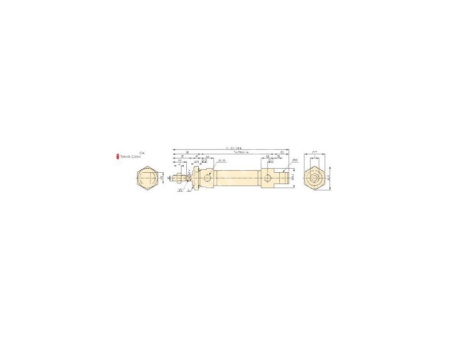 Mini vérin hydraulique de la série MA à stylet