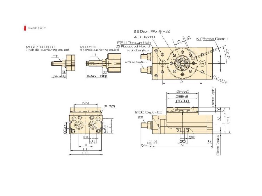 Msqb Series Rotary Platform Rotary Hydraulic Cylinder