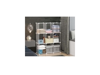 Hodbehod 9 Compartment White Metal Bookshelf Cabinet Portable Organizer - 4