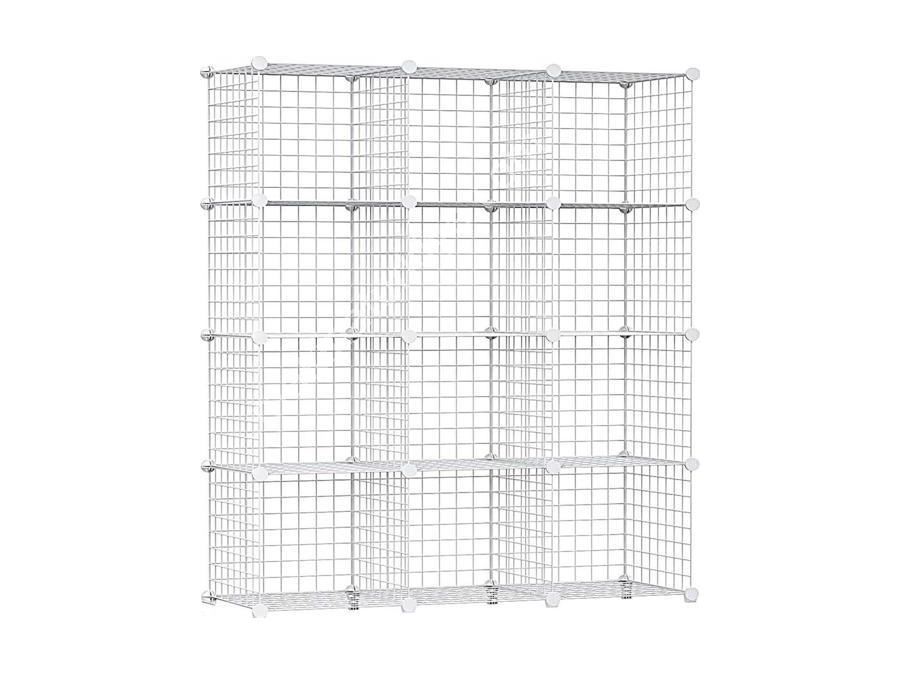 Hodbehod 12 Compartment White Color Metal Wire Portable Organizer Toy Cabinet