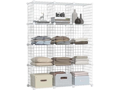 Hodbehod 12 Compartment White Color Metal Wire Portable Organizer Toy Cabinet - 2