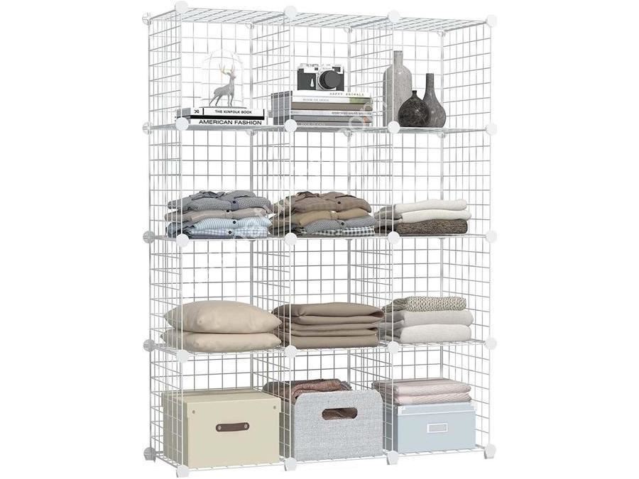 Hodbehod 12 Compartment White Color Metal Wire Portable Organizer Toy Cabinet