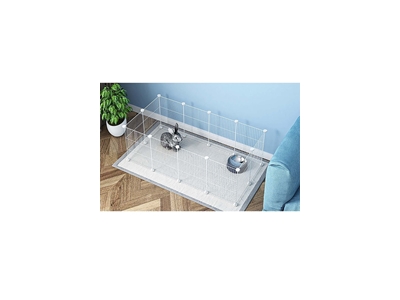 Hodbehod 12 Panel Metal Beyaz Renk Evcil Küçük Hayvan Kedi Köpek Kuş Evi Kafesi Oyun Parkı - 3
