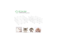 Hodbehod 12 Panel Metal Beyaz Renk Evcil Küçük Hayvan Kedi Köpek Kuş Evi Kafesi Oyun Parkı - 4