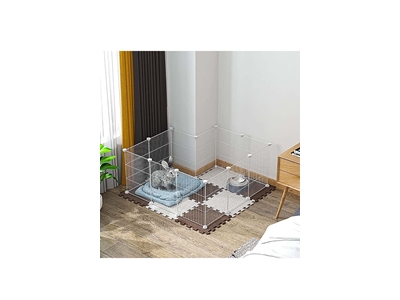 Hodbehod 12 Panel Metal Beyaz Renk Evcil Küçük Hayvan Kedi Köpek Kuş Evi Kafesi Oyun Parkı - 2
