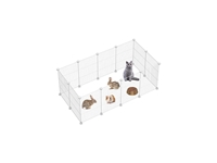 Hodbehod 12 Panel Metal Beyaz Renk Evcil Küçük Hayvan Kedi Köpek Kuş Evi Kafesi Oyun Parkı - 0