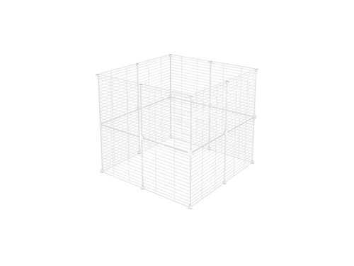 Hodbehod 16-Panel Weiß Modulares Haustier-Spielkäfig Tragbarer Modularer Katzen Hund Vogelhaus Käfig