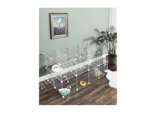 Hodbehod 36 Panel White Pet Cat Dog Bird Metal Wire Cage