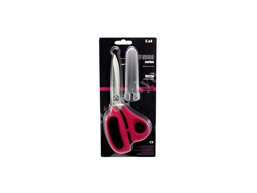 Pink Plastic Handle Fabric Scissors with 21 cm Sheath