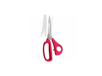 Ножницы для ткани с пластиковой ручкой, покрытой розовым чехлом, длиной 21 см