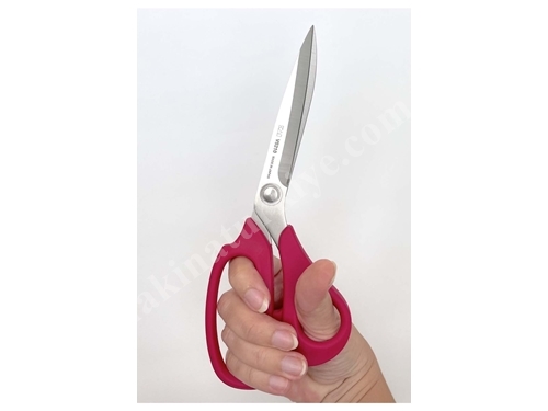 Pink Plastic Handle Fabric Scissors with 21 cm Sheath