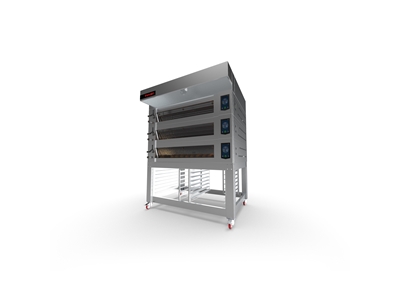 Koza 120x200 cm Sehpalı 3 Katlı Elektrikli Taş Taban Fırın - 3