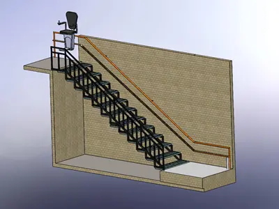 Monte-escalier avec siège pour personne à mobilité réduite
