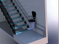 Лифт для инвалидов с электрическим стульчиком для подъема по лестнице - 1