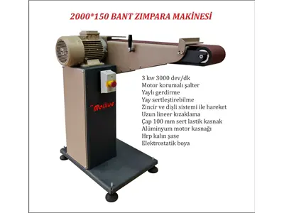 2000x150 mm Metal and Wood Belt Sanding Machine