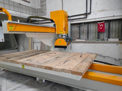 45 Dereceli Çift Yönlü Otomatik Mermer Yan Kesme Makinası - 13