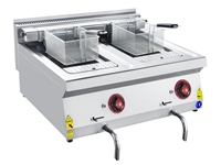 800x700x300 cm Double Edge Countertop Electric Industrial Fryer - 0