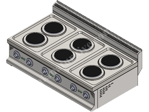 6-Burner Electric Stove with Cabinet