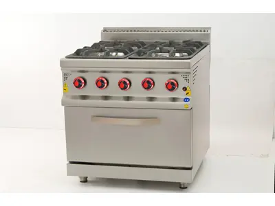 4-Burner Gas Oven Cooktop with Cabinet