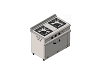 2-Burner Gas Oven Cooktop with Cabinet - 0